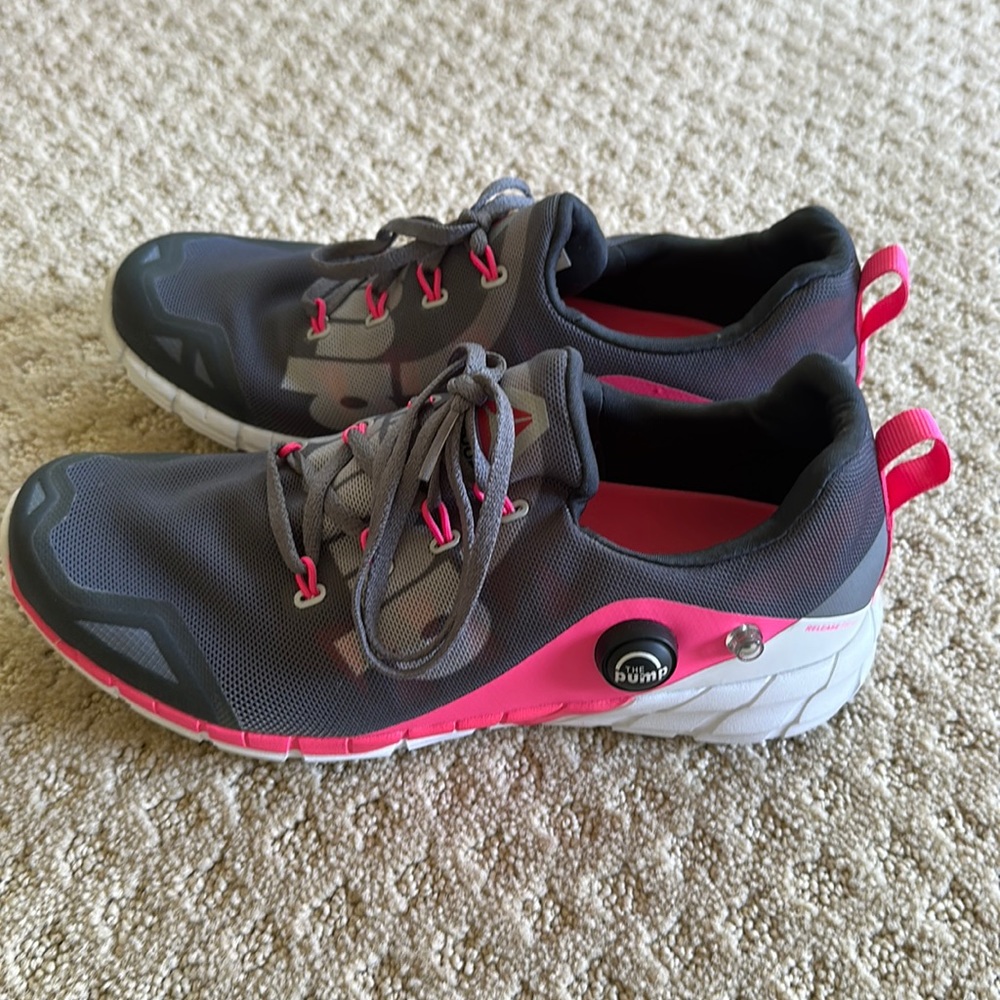 Reebok pump reslease psi grey and pink running shoes